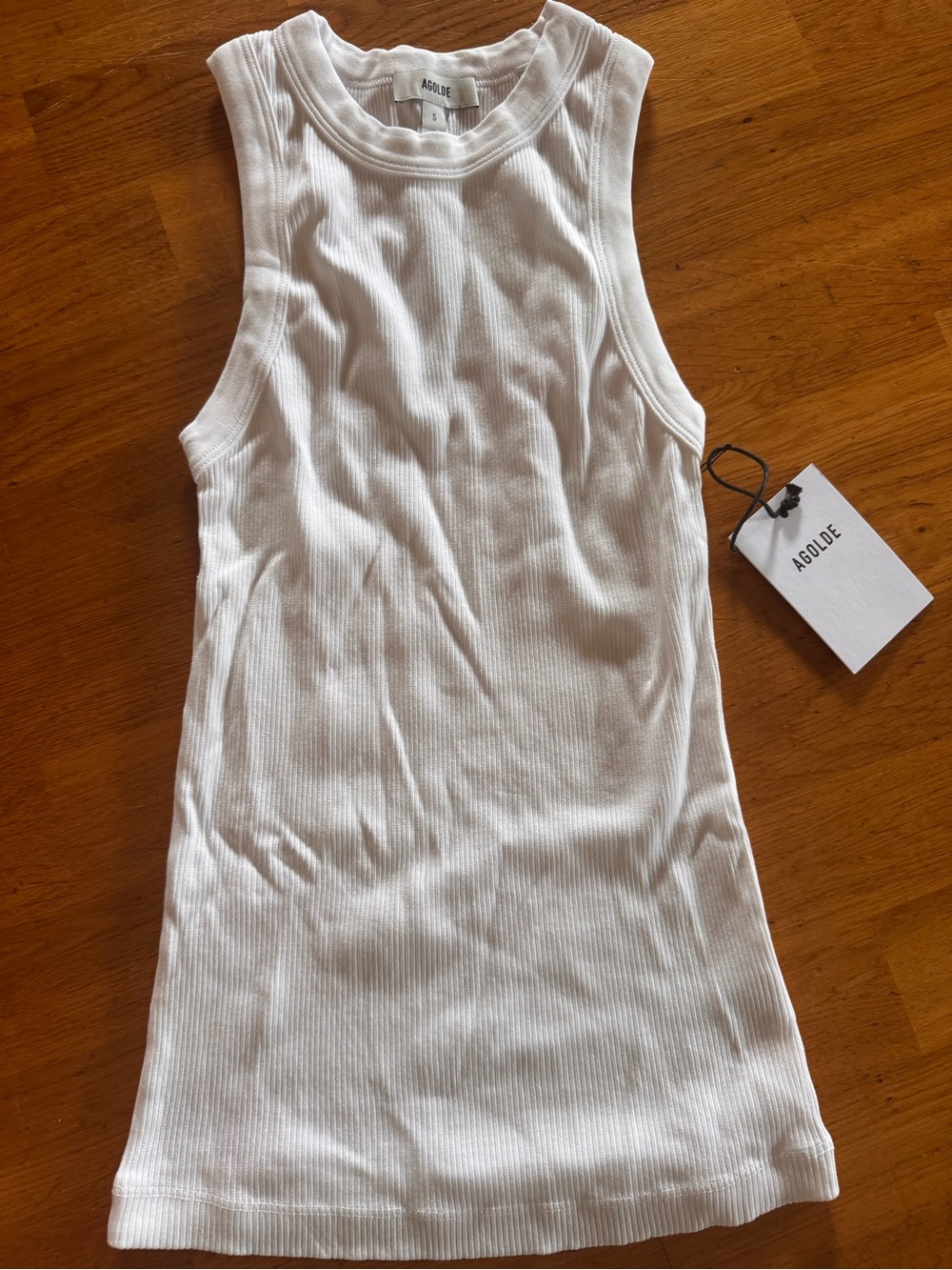 AGOLDE LEIGH TANK IN WHITE SIZE SMALL